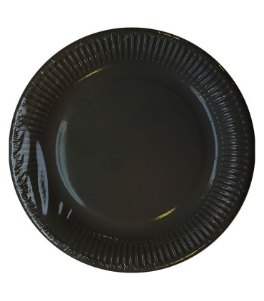DISPLAY 12 PACKS 12 PLATOS 23CM. NEGRO