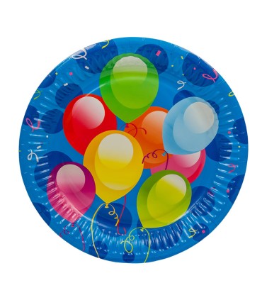 DISPLAY 12 PACKS 8 PLATOS 23CM. BALLOONS