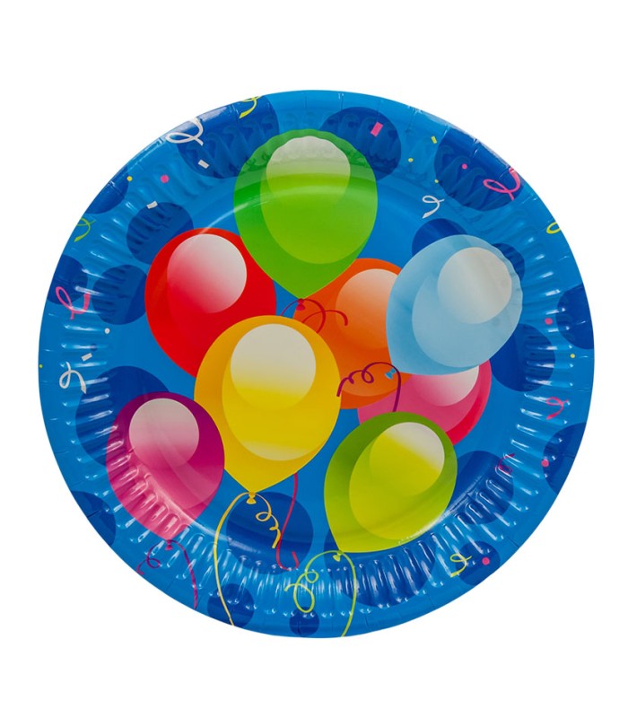 DISPLAY 12 PACKS 8 PLATOS 18CM. BALLOONS