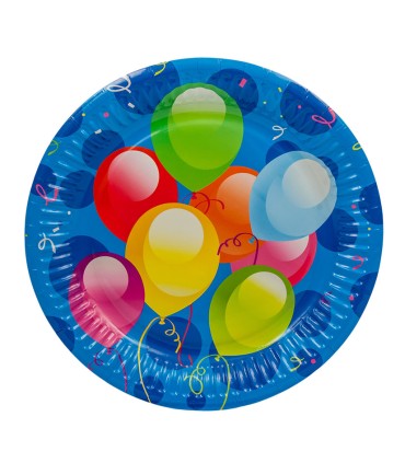 DISPLAY 12 PACKS 8 PLATOS 18CM. BALLOONS
