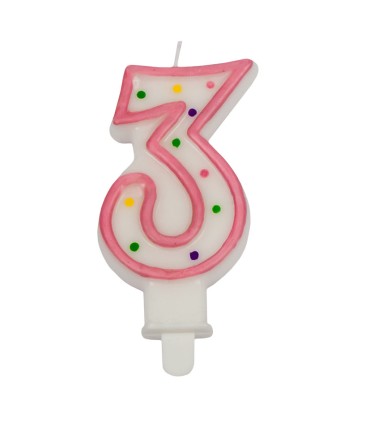 VELA CUMPLEAÑOS N. 3. CAJA 6 UN.