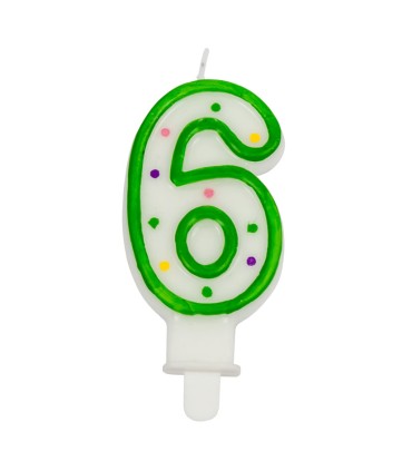 VELA CUMPLEAÑOS N. 6. CAJA 6 UN.
