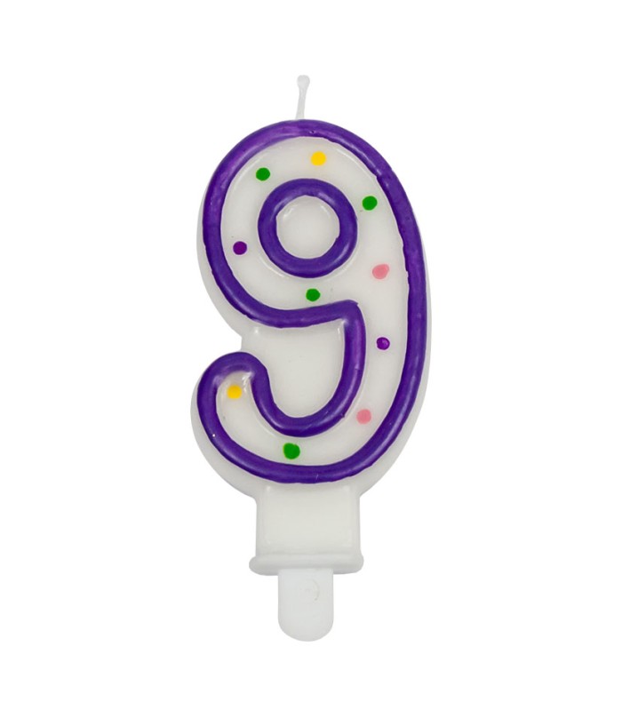 VELA CUMPLEAÑOS N. 9. CAJA 6 UN.