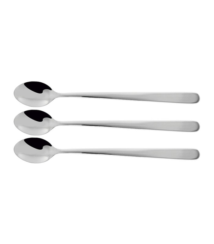 CUCHARAS LARGAS BEBIDA 19CM.3 UNDS.ACERO