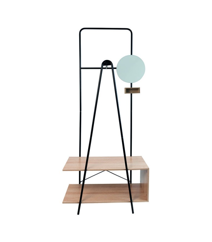 PERCHERO ACERO Y MDF C/ESPEJO MOA VINT