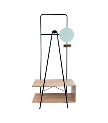 PERCHERO ACERO Y MDF C/ESPEJO MOA VINT