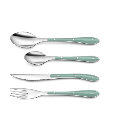 CUBIERTOS INOX.+PP VERDE 24 PZS. BISTRO