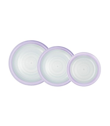 VAJILLA 18 PZAS. VERDE MORADO KALEIDO QD