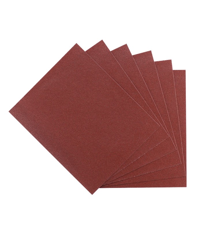 6 HOJAS PAPEL LIJA  230X280.GR.100 RAT