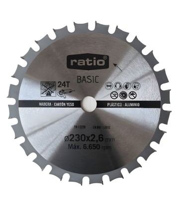DISCO CORTE P/MADERA Ø 230X2.6X22.23MM.
