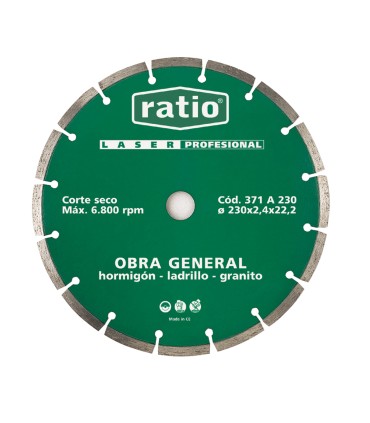 DISCO SEGMEN.OBRA GENER.115MM.RATIO