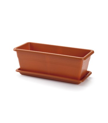 JARDINERA+PLATO. 40 CM TERRACOTA