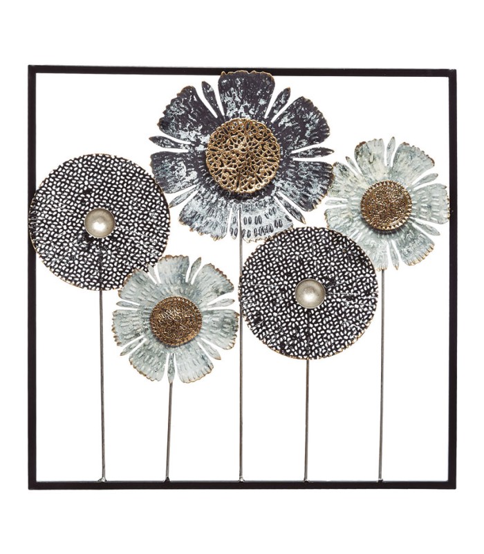 DECORACION MURAL METALICA FLOR 50X50CM.