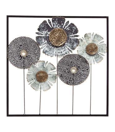 DECORACION MURAL METALICA FLOR 50X50CM.