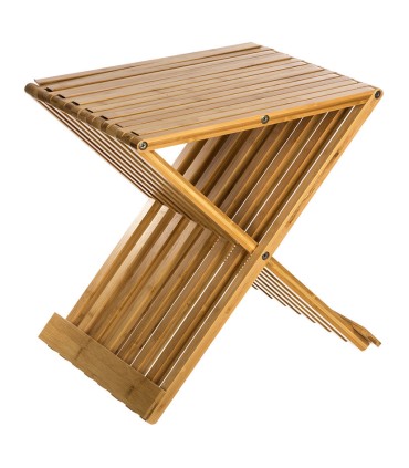 TABURETE PLEGABLE 40X32X45CM. BAMBU