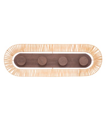 PERCHA PARED DECOR.RATTAN/MDF 4 POMOS