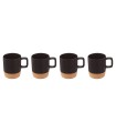 JGO. 4 TAZAS CAFE NEGRO/BAMBU 12 CL.