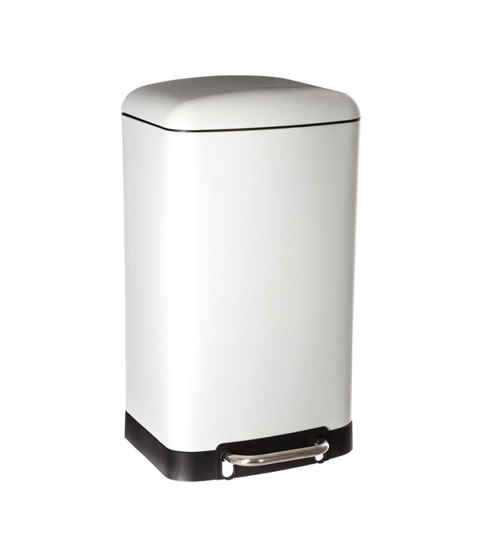 CUBO BASURA CON PEDAL BLANCO 30 L.