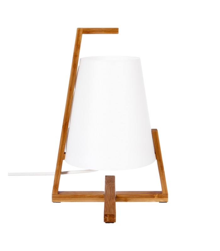 LAMPARA SOBREMESA GONG BAMBU BLANCO