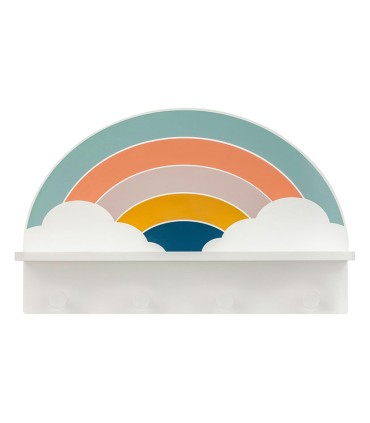 PERCHERO ESTANTE 4 POMOS BCO