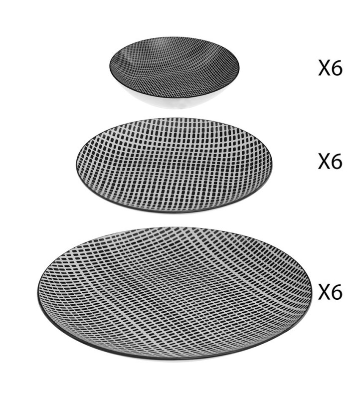 VAJILLA PORCEL. BOHEMIA SQUARE 18 PZS.