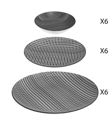 VAJILLA PORCEL. BOHEMIA SQUARE 18 PZS.