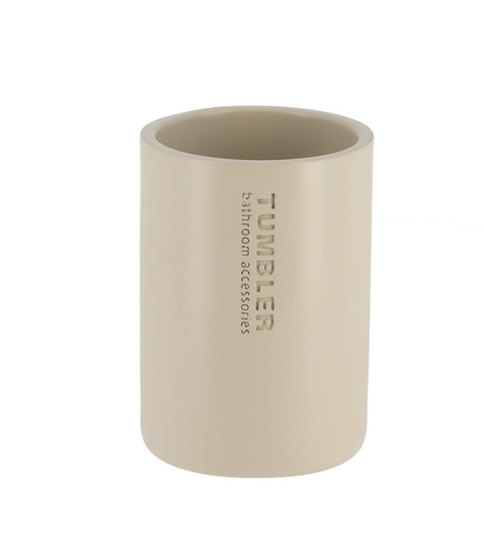 VASO P/CEPILLO DIENTES POLIRESINA BEIGE