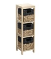 MUEBLE AUX.3 CESTAS NEGRO/NATURAL 22x22