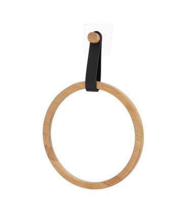 SERIE BAMBU/NEGRO. TOALLERO REDONDO