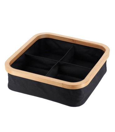 SERIE BAMBU/NEGRO. CESTA PLEG.30X30X9CM