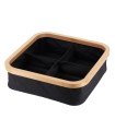 SERIE BAMBU/NEGRO. CESTA PLEG.30X30X9CM