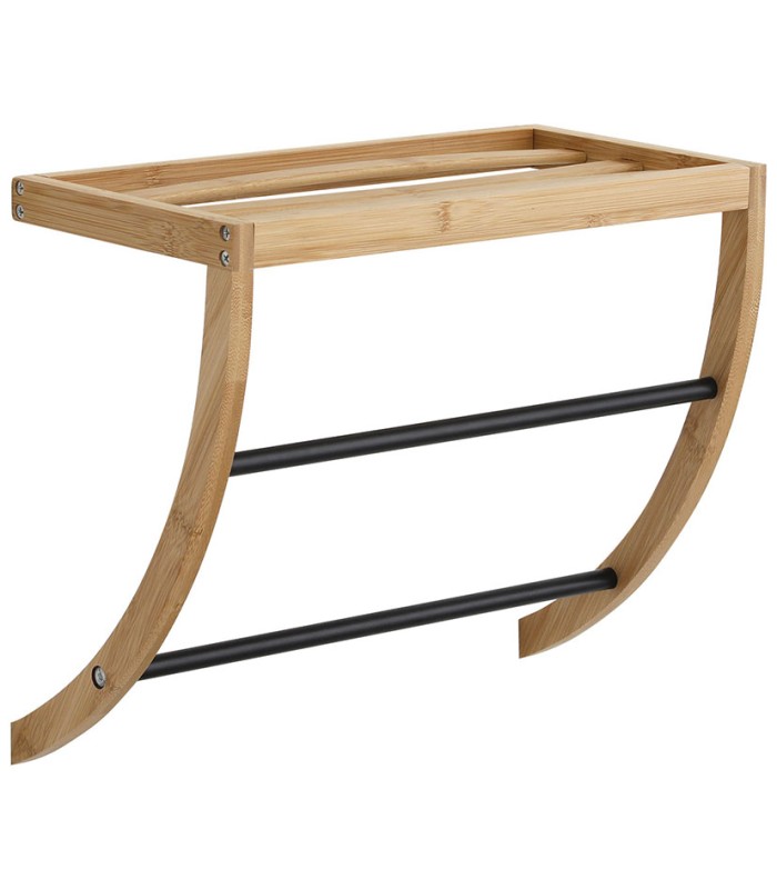 TOALLERO MURAL 1 EST.+BARRAS NEGRO/BAMBU