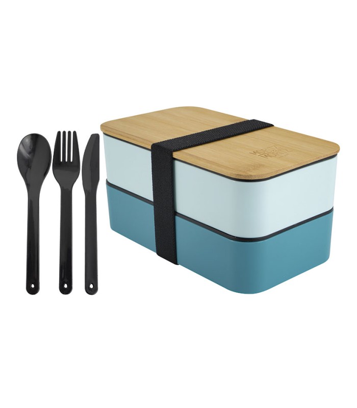 LUNCHBOX BENTO JAPANESE AZUL TAPA BAMBU