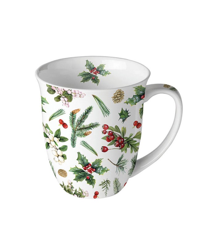 SERIE WINTER GREENERY.MUG PORCELANA 10CM