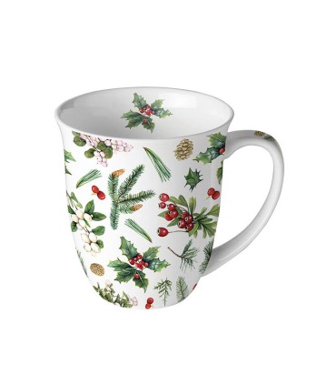 SERIE WINTER GREENERY.MUG PORCELANA 10CM