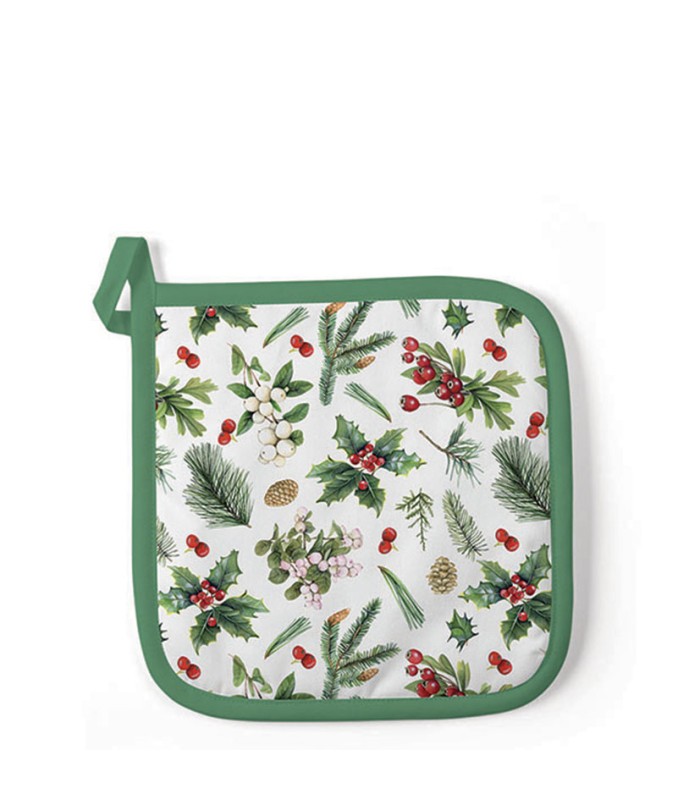 SERIE WINTER GREENERY.AGARRADOR 20X20 CM