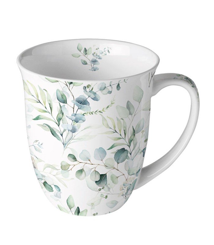 SERIE EUCALIPTUS. MUG PORCELANA 400 ML