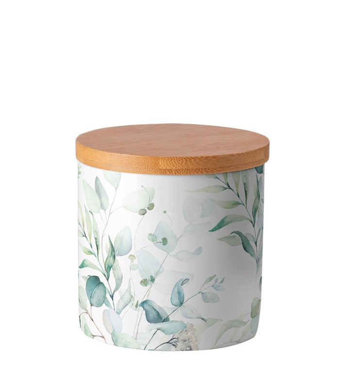 SERIE EUCALIPTUS. BOTE PORCELANA 10X10CM