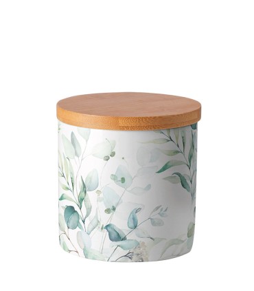 SERIE EUCALIPTUS. BOTE PORCELANA 10X10CM