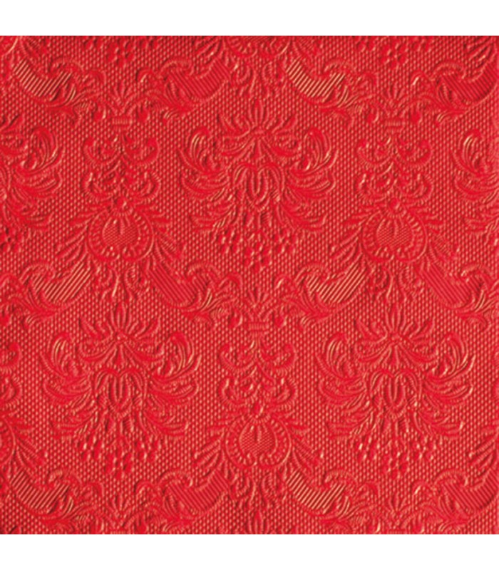 SERVILLETA 33X33CM. GRABADA LISA ROJA