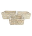 CESTA RECTANGULAR SEAGRASS 3 UNIDADES