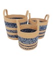 CESTA CILINDRICA YUTE / ALGODON 3 UN.