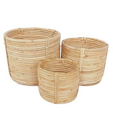 CESTA CILINDRICA RATTAN 3 UNIDADES