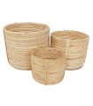 CESTA CILINDRICA RATTAN 3 UNIDADES
