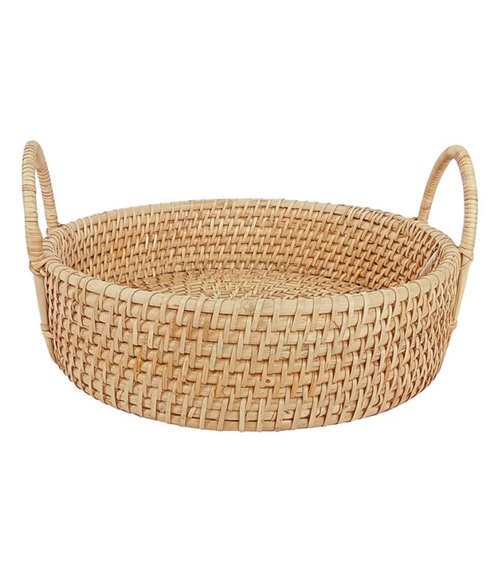 BANDEJA CHAKA RATTAN 35X9 CM. CON ASAS