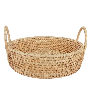 BANDEJA CHAKA RATTAN 35X9 CM. CON ASAS