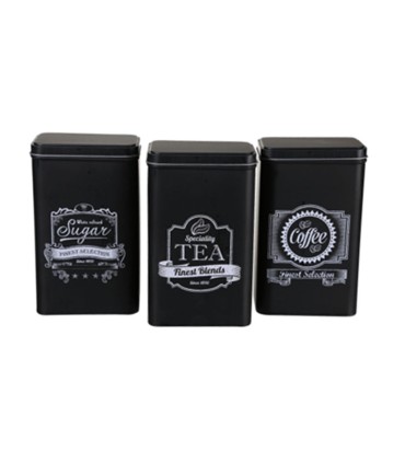 TARRO METALICO. JGO. 3 UNIDADES BLACK