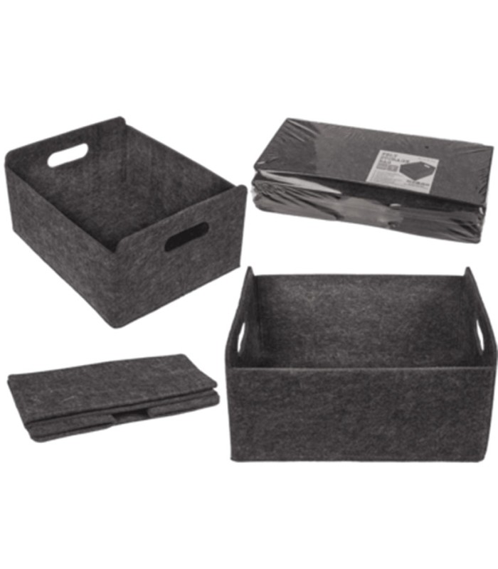 CAJA FIELTRO GRIS.JGO. 2 UND. 31X25X15CM