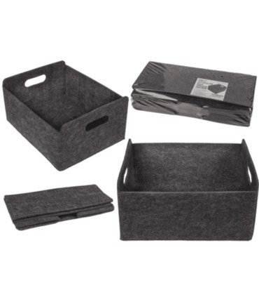CAJA FIELTRO GRIS.JGO. 2 UND. 31X25X15CM