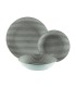 VAJILLA 18 PIEZAS RAYAS GRIS